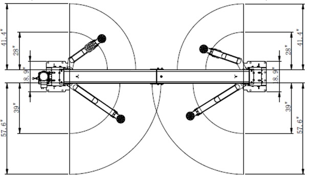 9,000 Lbs 2-Post Lift - Clear Floor Versatile Arms - Image 12