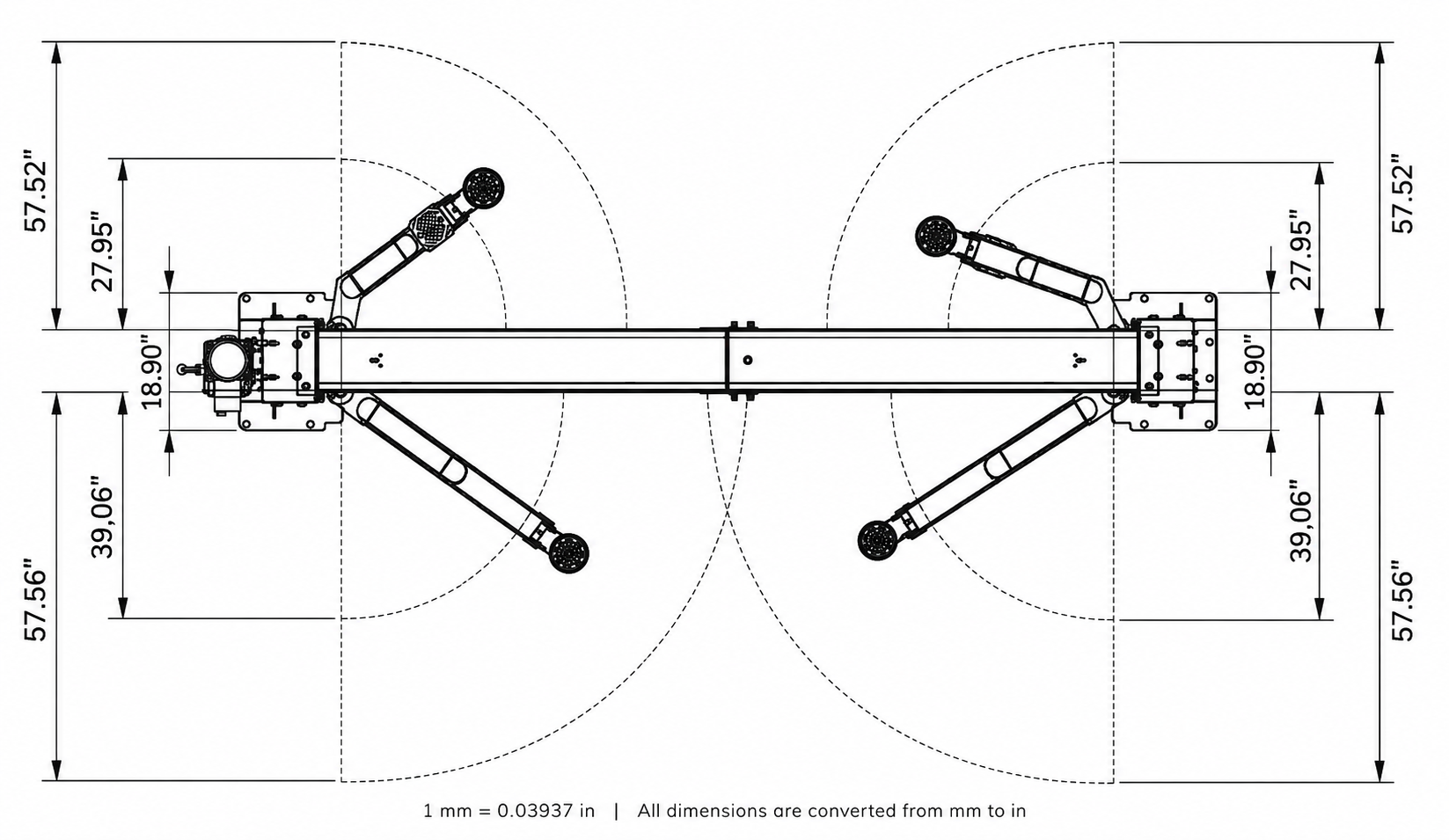 9,000 Lbs 2-Post Lift - Floor Plate Asymmetric Arms - Image 11
