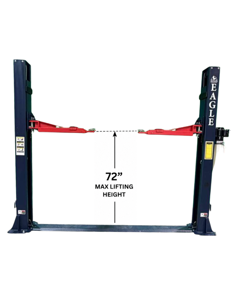 9,000 Lbs 2-Post Lift - Floor Plate Asymmetric Arms - Image 3
