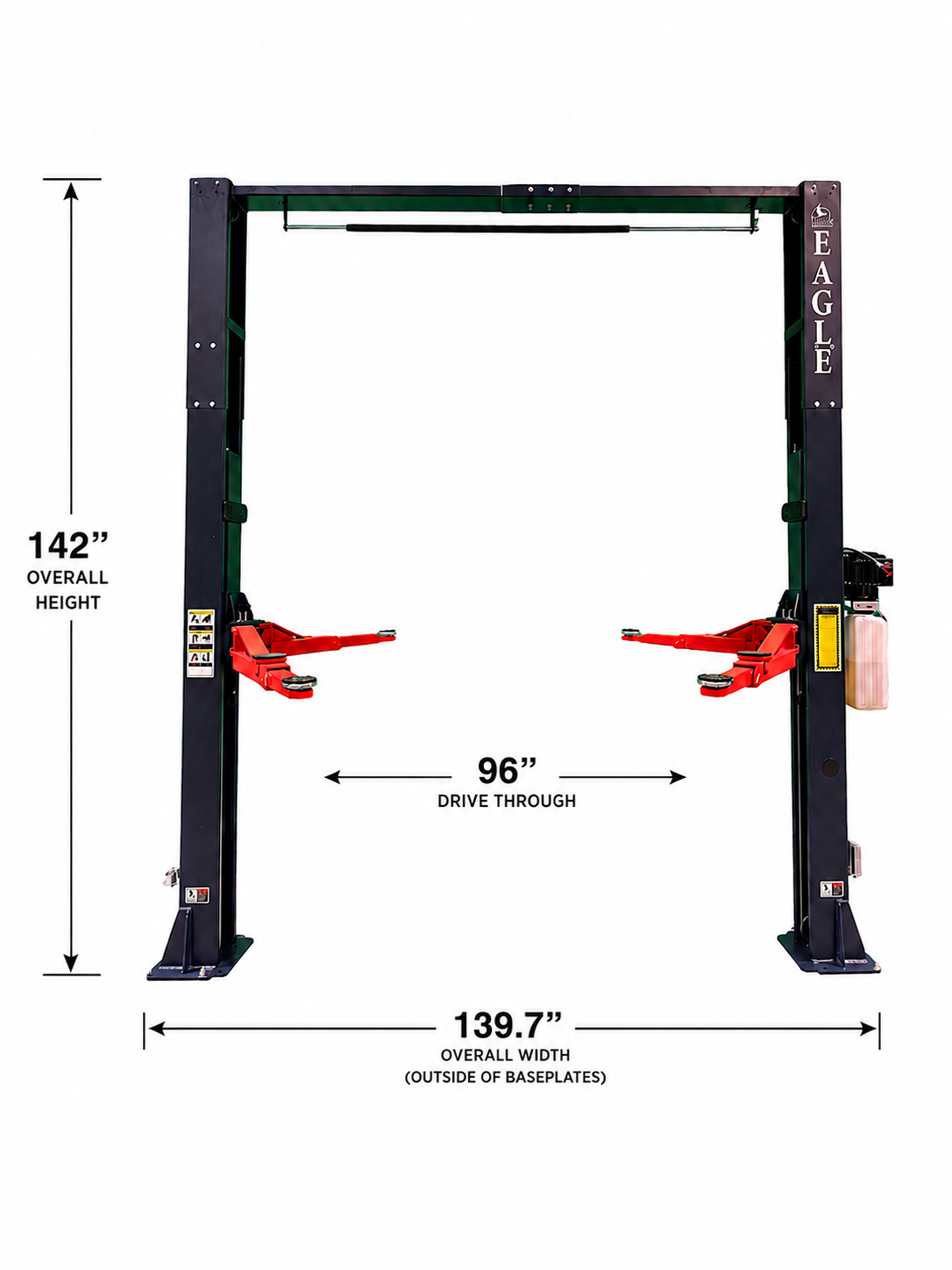 9,000 Lbs 2-Post Lift - Clear Floor Versatile Arms - Image 14