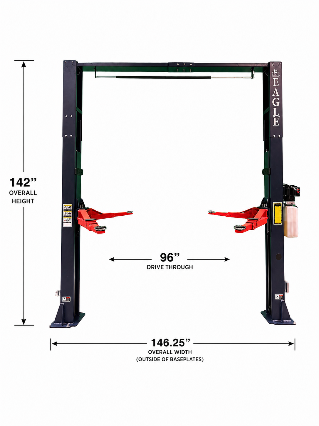 9,000 Lbs 2-Post Lift - Clear Floor Versatile Arms - Image 3
