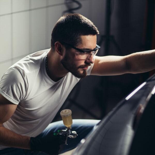 person wearing PPE gear