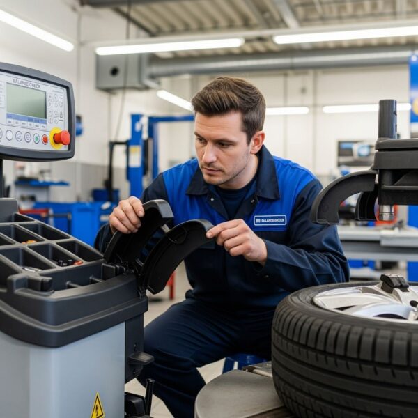 technician changing a car tire