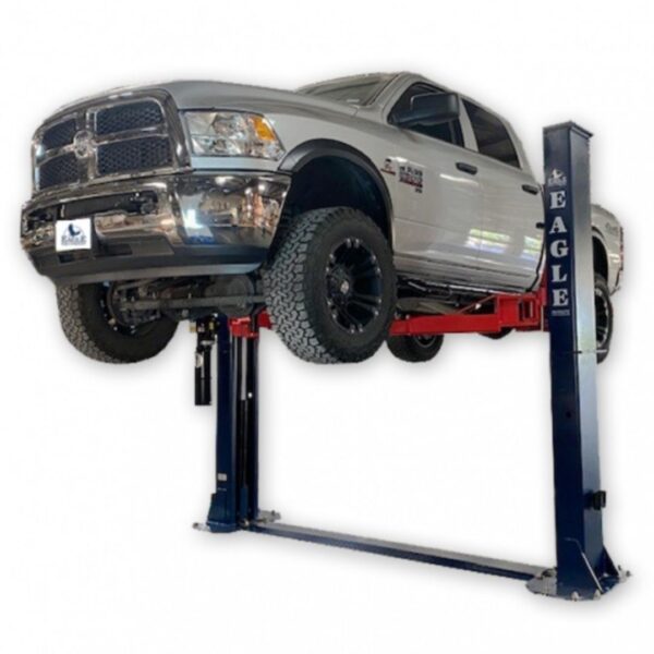 grey truck on car lift