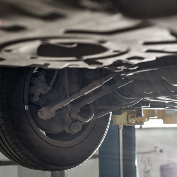 a car on a lift