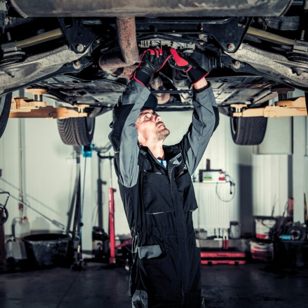 mechanic working on a truck