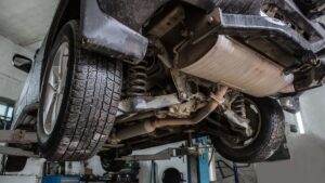 car on a lift