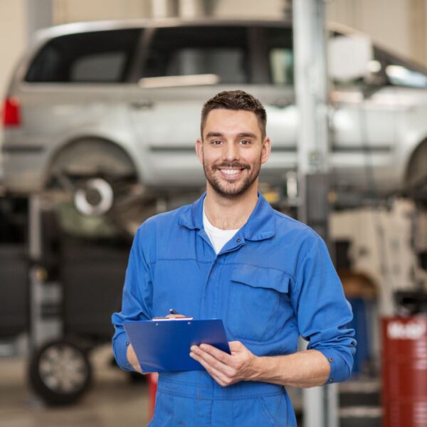 car mechanic in shop