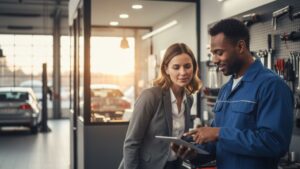 mechanic and customer