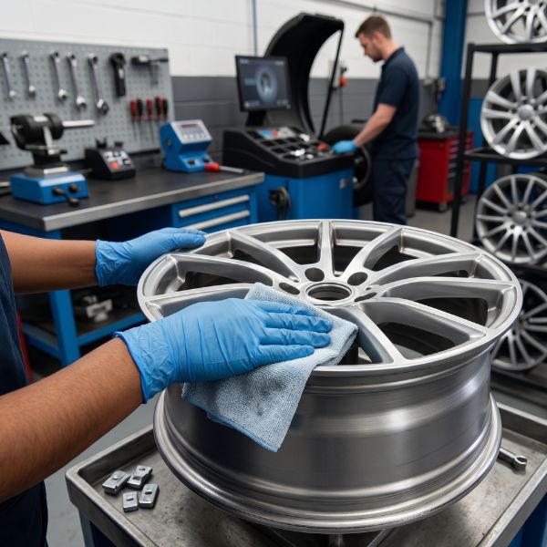 cleaning wheel before balancing